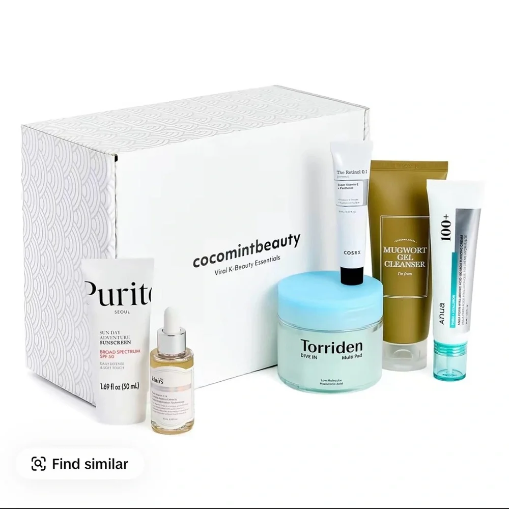 Skincare Cleanser & Exfoliant Set with White and Gold Packaging - Picture 1 of 4